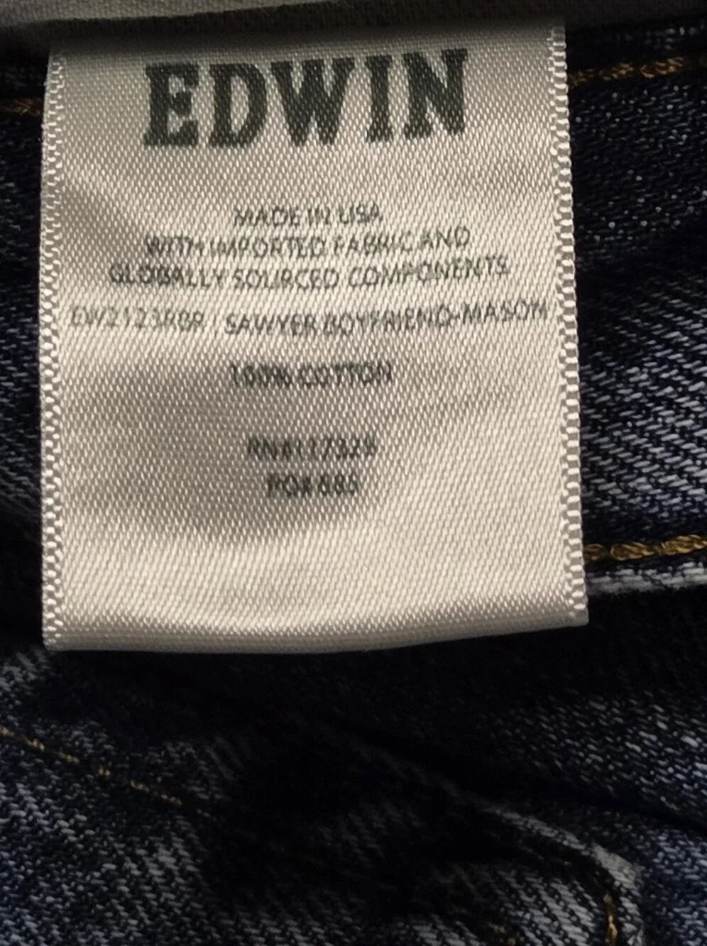 Edwin Sawyer Boyfriend Straight Leg Jeans Medium Wash Size 25